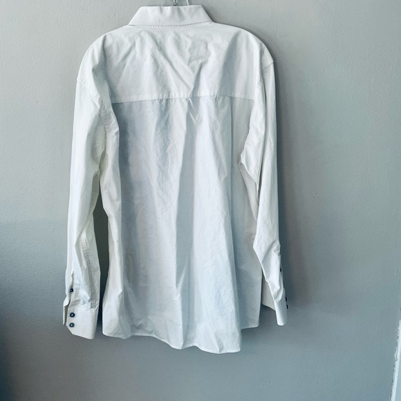 Men’s Empra White Button Down w/ Blue Embroidery sz XL - Picture 6 of 10